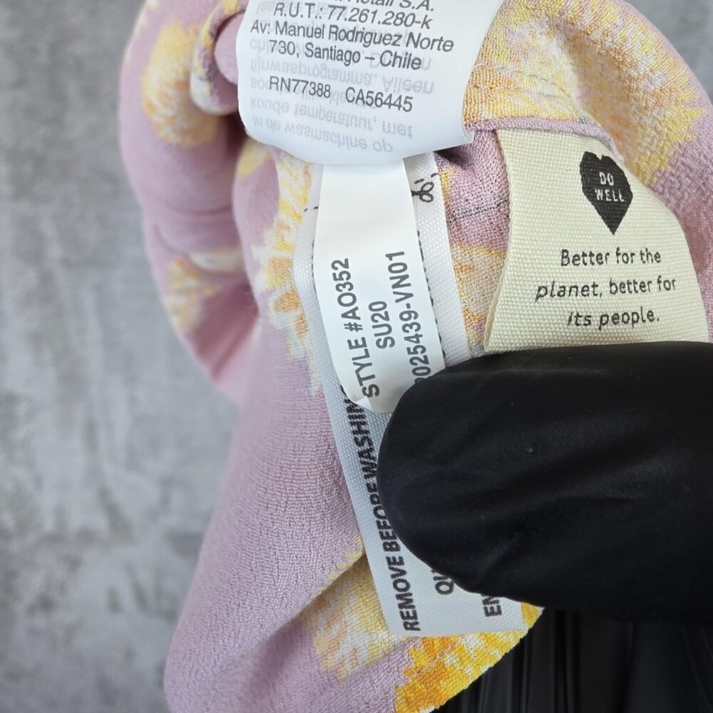 Madewell Skirt Womens 4 Pink Yellow Floral Wrap Midi Lightweight Viscose - Picture 5 of 10